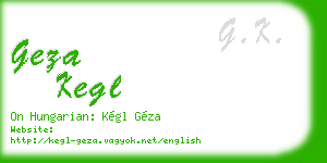 geza kegl business card