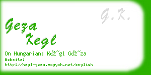 geza kegl business card